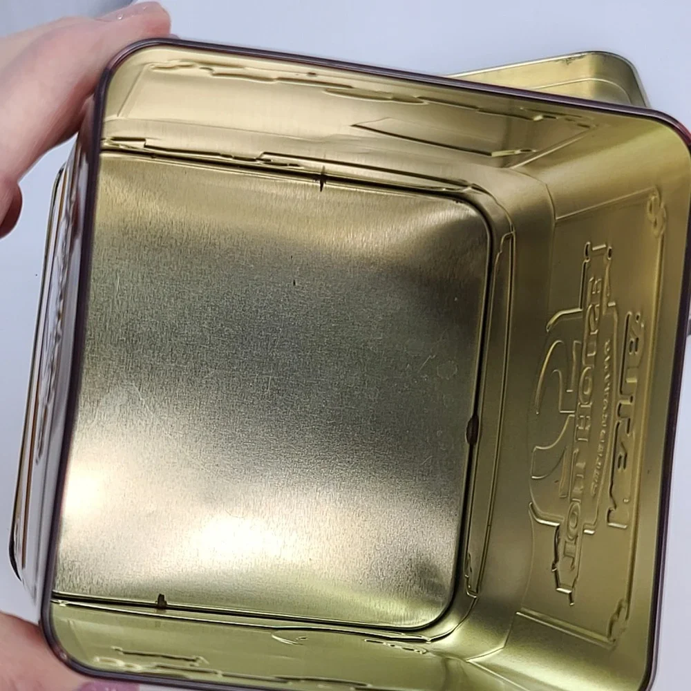 2014 Nestle Toll House Tin 75th Anniversary Canister Yellow Red 6.25 inches Good